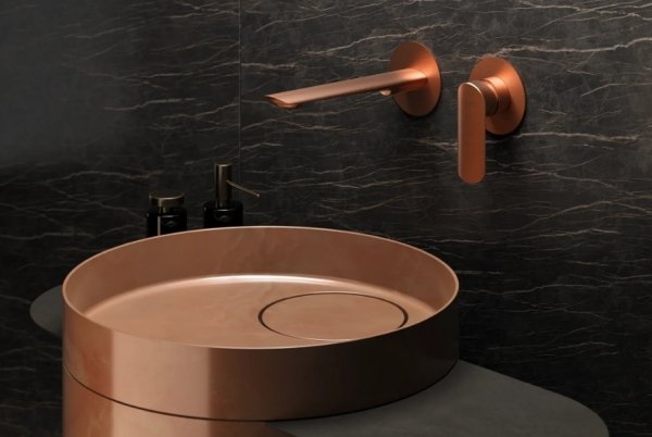 Vedo Aletta Rosso bateria umywalkowa podtynkowa z korkiem miedź szczotkowana VBA5012/C/SM