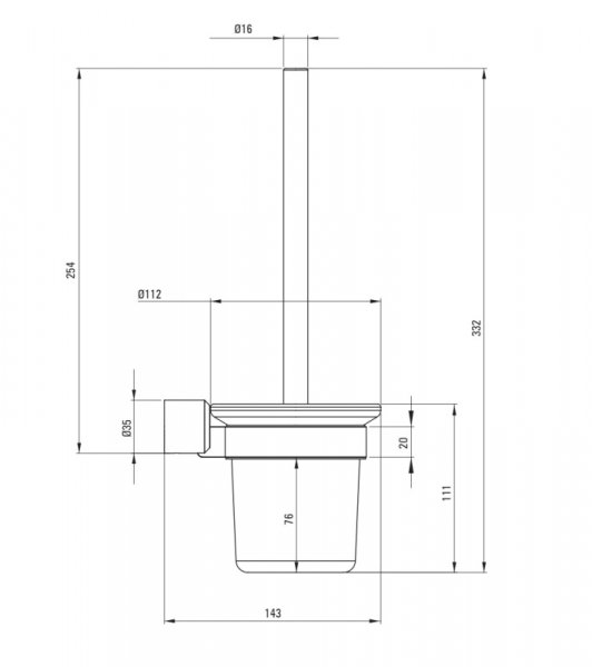 Deante Arnika Szczotka WC titanium szczotkowany ADAD711