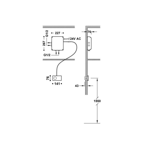 Tres SHOWER TECHNOLOGY ELEKTRONICZNY STEROWNIK TERMOSTATYCZNY PODTYNKOWY 2-DROŻNY SHOWER TECHNOLOGY BLUE EDITION-49286299