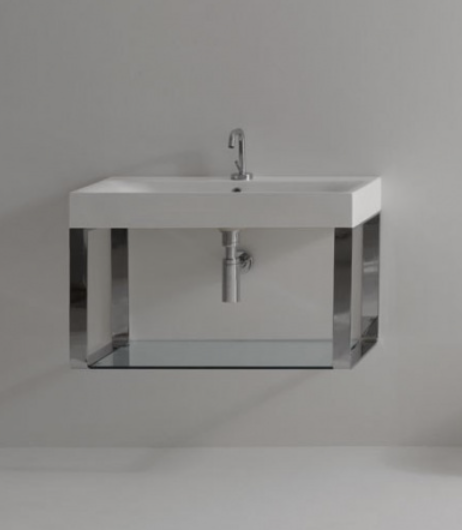 Kerasan Cento Półka na relingach do umywalki 100 cm x 45 cm, chrom 9153K1
