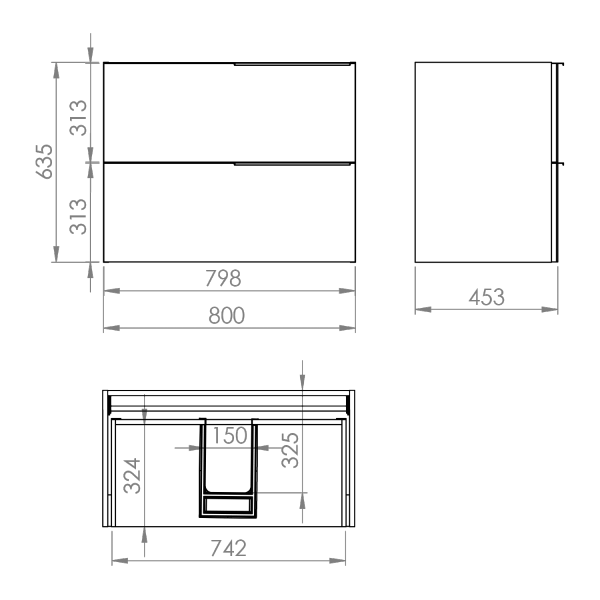 Elita SZAFKA SOHO 80 2S FUME MATT PDW 168744 / RE010804047020