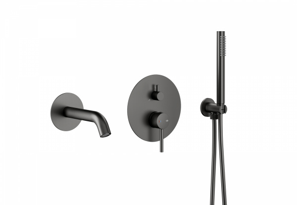 KFA MOZA GUN METAL GREY podtynkowy zestaw wannowy z baterią 3 funkcyjną 503940161