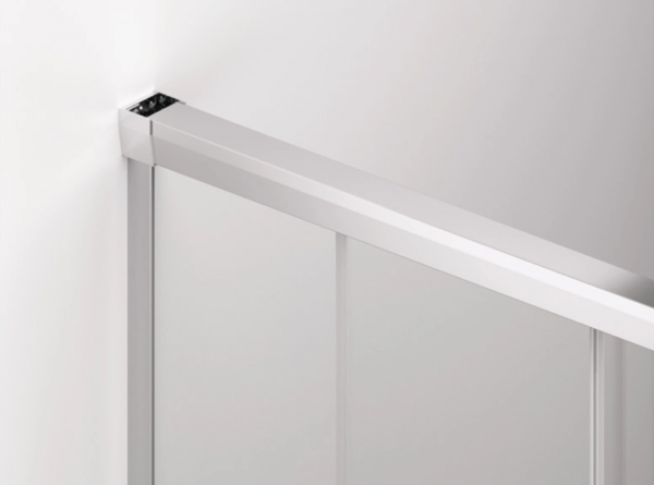 Ronal Sanswiss wejście narożne rozsuwane dwuczęściowe prawe 120,1-160x0-200 cm, szkło przezroczyste, profile Srebrny połysk CAE2DSM25007