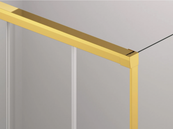 Ronal Sanswiss drzwi rozsuwane dwuczęściowe lewe 170x200 cm, szkło przezroczyste, profile GOLD LINE złoty CAS2G1701207