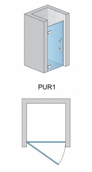 Ronal Sanswiss Pur Drzwi jednoczęściowe do 100xdo 200 cm lewe profile chrom szkło Satyna PUR1GSM21049