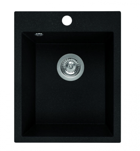 LAVEO CHICHI - ZLEWOZMYWAK GRANITOWY 1-KOMOROWY 48x38 cm BEZ OCIEKACZA CZARNY - SBH710T