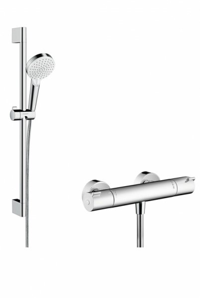 Hansgrohe Crometta Vario/Ecostat 1001 CL Zestaw prysznicowy z termostatem 65 cm chrom/biały 27812400 