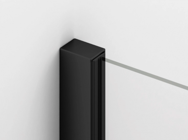 Ronal ścianka boczna 80x200 cm, szkło przezroczyste, profile BLACK LINE czarny mat SOLT208000607