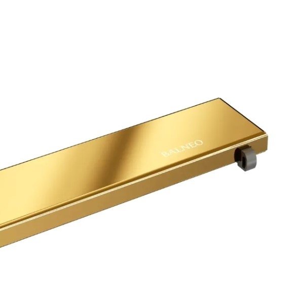 Balneo Duplex Next Mirror Gold Odpływ liniowy 70 cm dwustronny ze stali nierdzewnej szczotkowanej z niskim syfonem i głębokim osadnikiem A0101080102-2