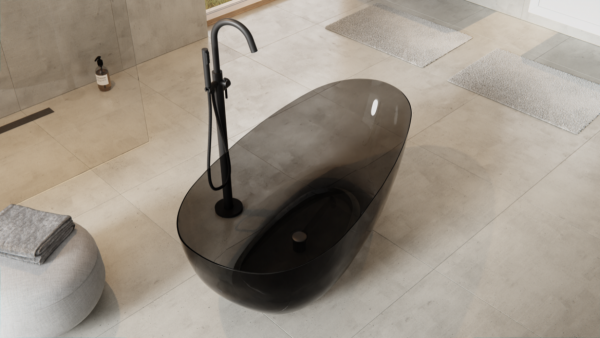 Besco Xara Carbon Grey wanna wolnostojąca 160 maskownica biała WAX160CGW