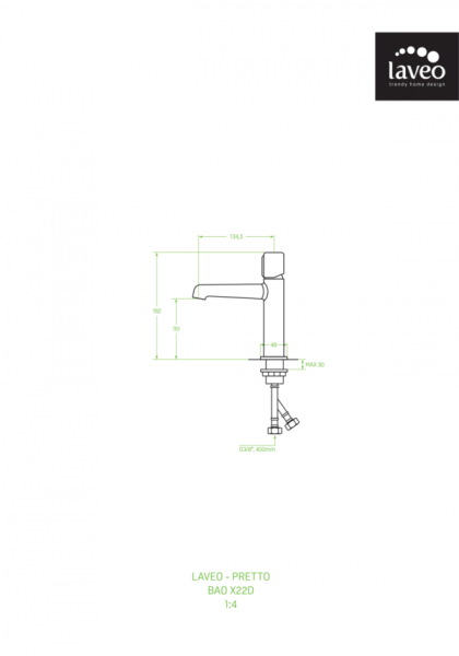 Laveo PRETTO bateria umywalkowa BAO722D