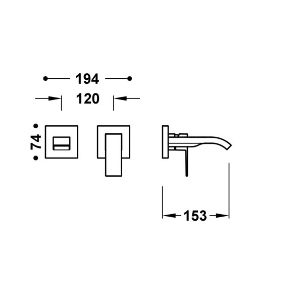 Tres CUADRO ELEMENT NAŚCIENNY DO PODTYNKOWEGO KORPUSU BATERII UMYWALKOWEJ-00630023NM