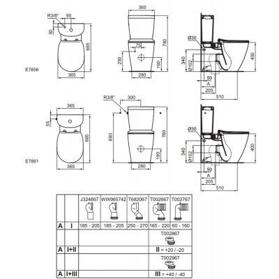 Ideal Standard Connect miska WC kompaktowa stojąca biała E039701
