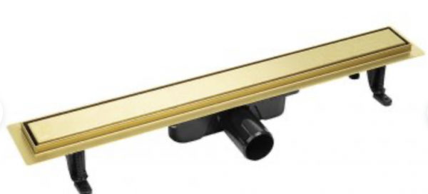Laveo Basso odpływ liniowy 60 cm ruszt odwracalny złoty COBG60D