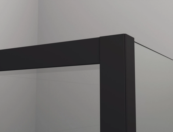 Ronal drzwi wahadłowe jednoczęściowe 100x200 cm, szkło przezroczyste, profile BLACK LINE czarny mat TLSP1000607