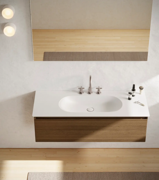 Catalano Sfera umywalka ścienna 125x50cm z kompletem mocowań ciemny szary mat 0521260032
