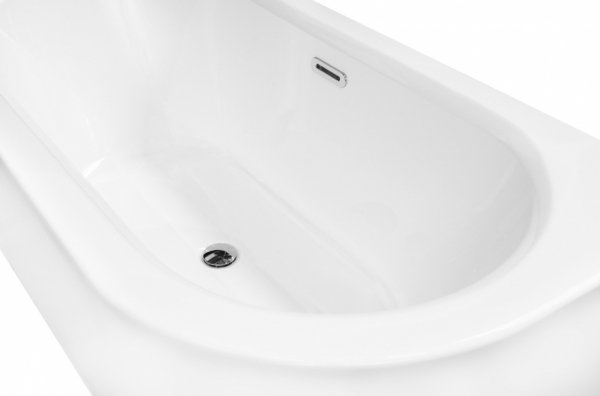 Besco Avita A-line wanna wolnostojąca 160 L + syfon klik-klak gun metal z przelewem slim WAA160ALGS