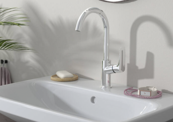 Hansgrohe Logis Jednouchwytowa bateria umywalkowa 210 z obrotową wylewką i kompletem odpływowym z cięgłem chrom 71130000