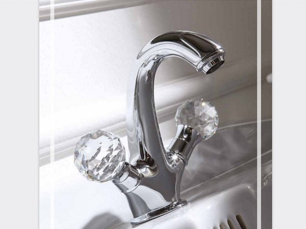 GIULINI G. Odessa Swarovski Crystal bateria umywalkowa z korkiem chrom 3961 24H