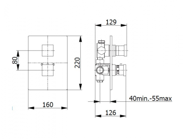 Trend Armatura bateria termostatyczna podtynkowa czarny mat 9232/CZAR
