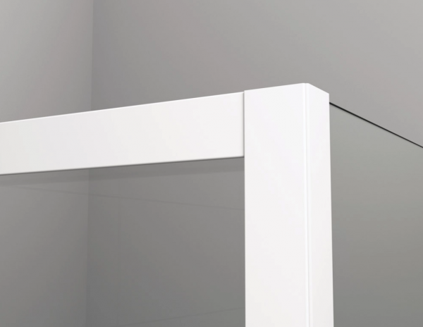 Ronal Sanswiss drzwi wahadłowe jednoczęściowe prawe ze ścianką stałą w linii 80x200 cm, szkło przezroczyste, profile WHITE LINE biały mat CA31CD0800907