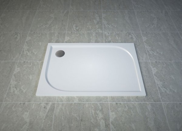Ronal Tracy Brodzik prostokątny 100x80 cm biały WAA8010004