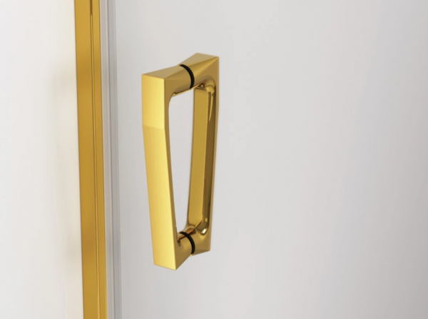 Ronal Sanswiss drzwi wahadłowe dwuczęściowe z profilem przyściennym 100x200 cm, szkło przezroczyste, profile GOLD LINE złoty CA2C1001207
