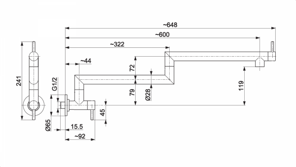 KFA DUERO POT FILLER GUN METAL GREY bateria kuchenna przegubowa 662303061