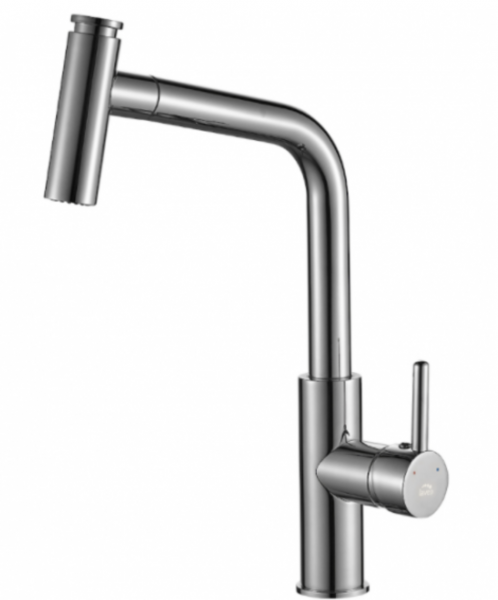 Laveo TORO Bateria zlewozmywakowa z wyciąganą wylewką chrom BAX069D