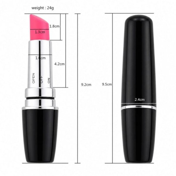 Lipstick Vibe - Discreet red lipstick vibrator black