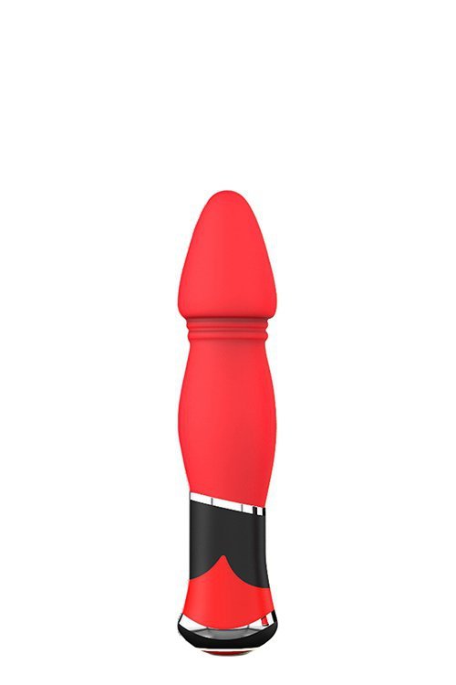 Korek analny Plug/vibr-BOOTYFUL CONED VIBE RED