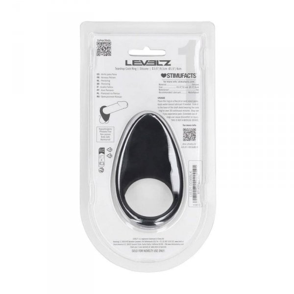 Teardrop Silicone Cockring - Black