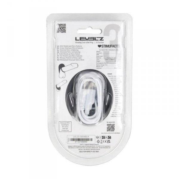 Vibrating Liquid Silicone Cock and Ball Ring - Black