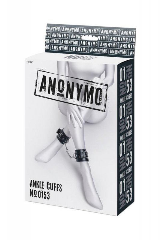 Anonymo handcuffs, PU leather, black, 26.5 cm