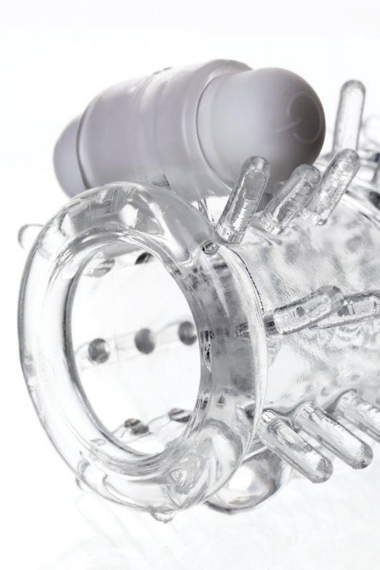 Sleeve TOYFA A-Toys Fril, with vibro bullet, TPR, transparent, 13,4 cm