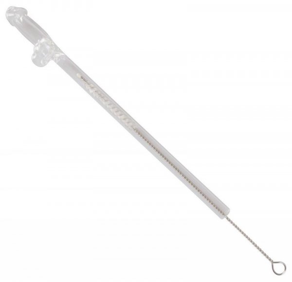 Glass Drinking Straw Willy x 4
