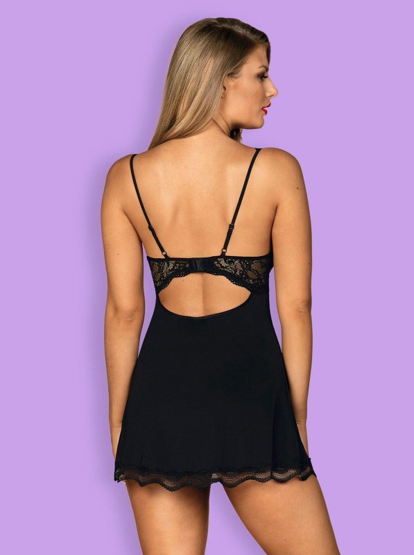 Bielizna-Luvae babydoll i stringi Czarny  S/M