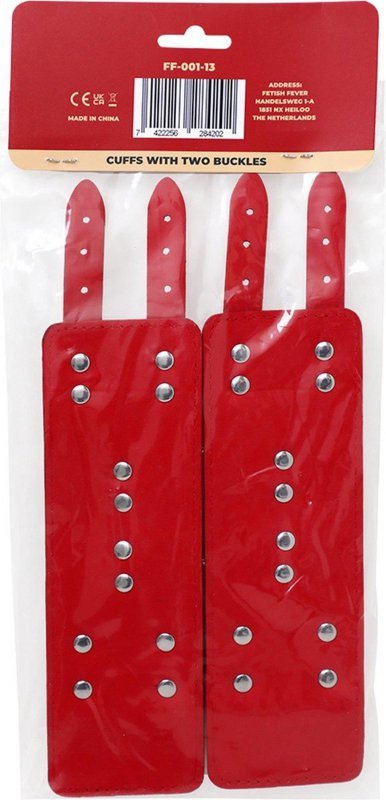 Fetish Fever - Cuffs with two buckles - Red