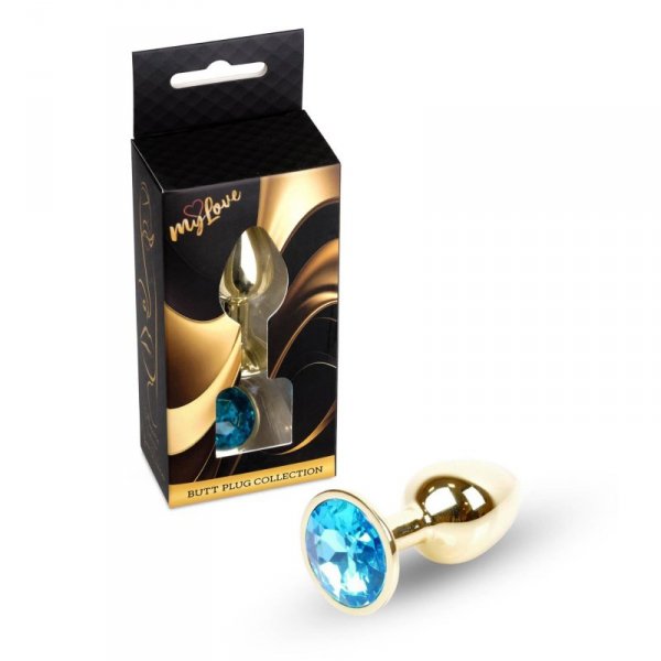 MyLove Toys - Jewellery Gold PLUG- Light Blue