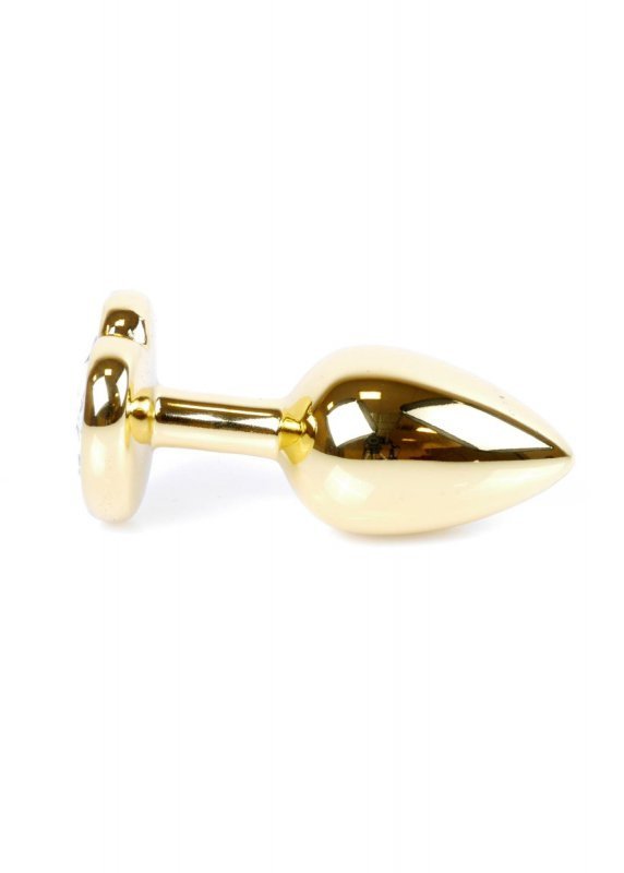 Plug-Jewellery Gold  Heart PLUG- Clear
