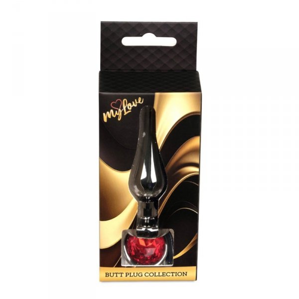 MyLove Toys - Jewellery Dark Silver BUTT PLUG- Red