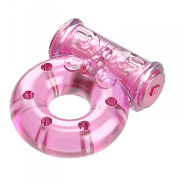 Vibrating Cock Ring & Condom Set – Pink