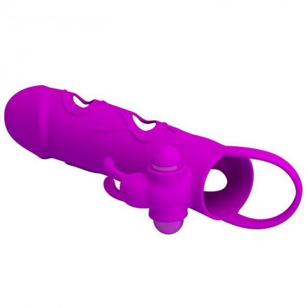 PRETTY LOVE - PENIS SLEEVE WITH BALL STRAP vibration PURPLE