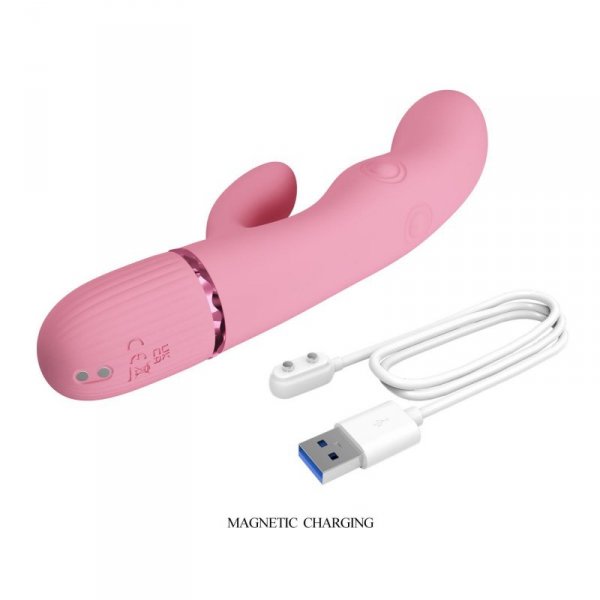 Pretty Love Zach Four-Sided Thumping Rabbit Vibrator – Pink