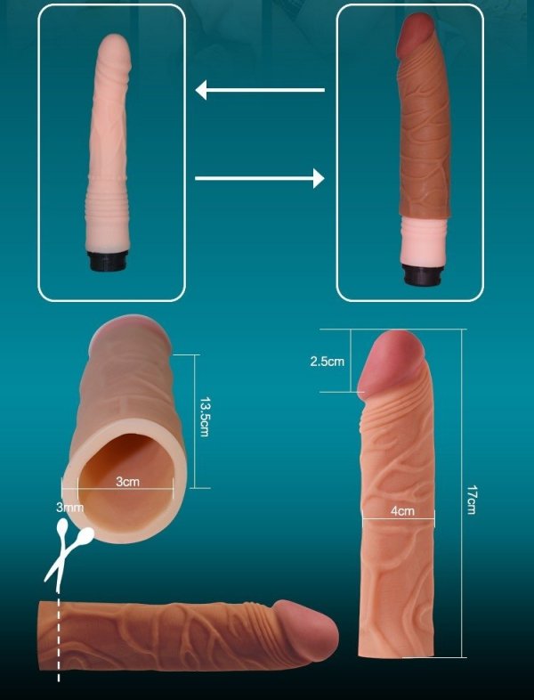Realistyczna nakładka powiększająca penisa o 3cm