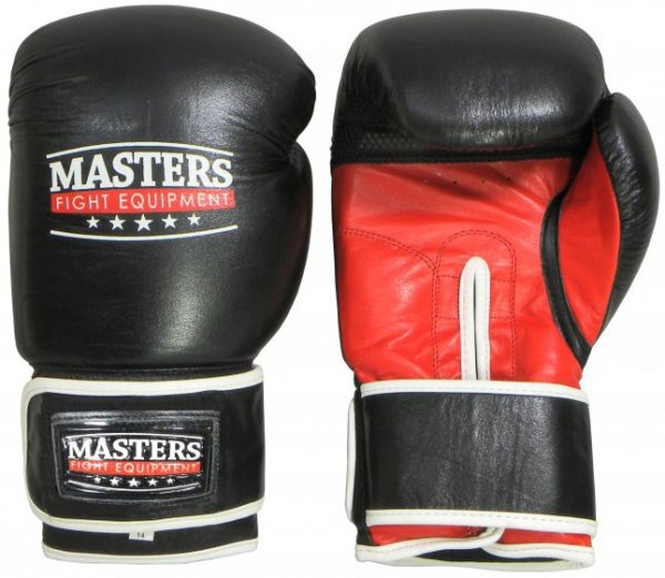Rękawice bokserskie MASTERS - RBT-301 czarno - czerwone 10 oz
