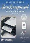 Samoprzylepny papier półprzezroczysty wodoodporny PET A4 PAP-CSF007