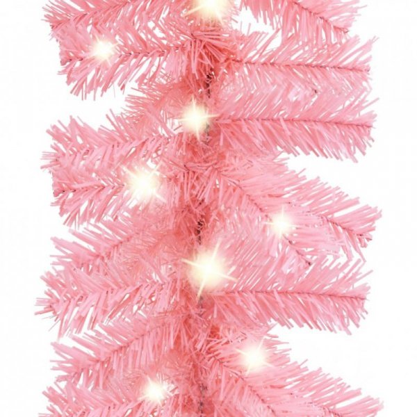 Girlanda świąteczna z lampkami LED, 20 m, różowa