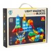 Klocki magnetyczne konstrukcyjne świecące elementy figury 3D 64 el.