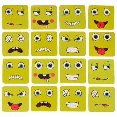 Gra edukacyjne wyzwania nauka emocji klocki drewniane